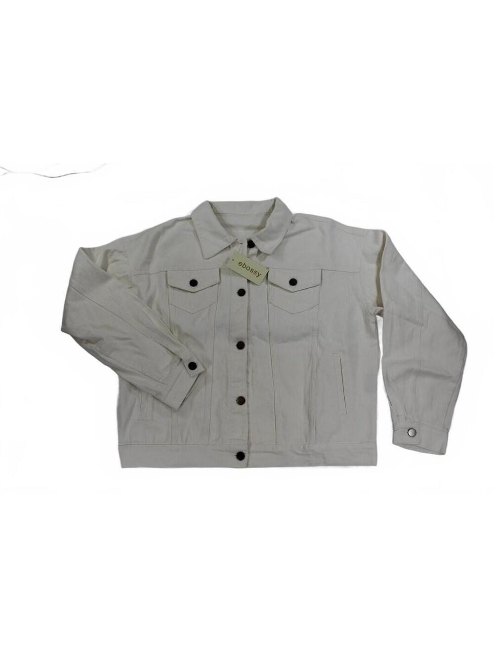 Stylish ebossy White Denim Jacket XL Size - New Without Tags
